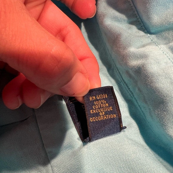 Ralph Lauren Men's Long Sleeve Button Down Shirt Size XXL Teal Yellow Pony - Picture 5 of 6